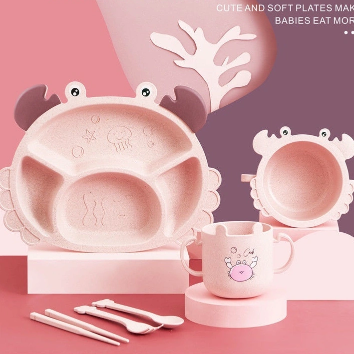 [BUY 1 GET 6]  RUMAH KITA -- FREE BUBBLE WRAP/PERALATAN MAKAN ANAKTERMURAH //PERALATAN MAKAN BABY//PERALATAN MPASI TEMPAT MAKAN SET//TEMPAT PIRING//ALAT MAKAN ANAK Bahan Jerami Wheat Straw Tableware / Peralatan Makan Kartun lucu