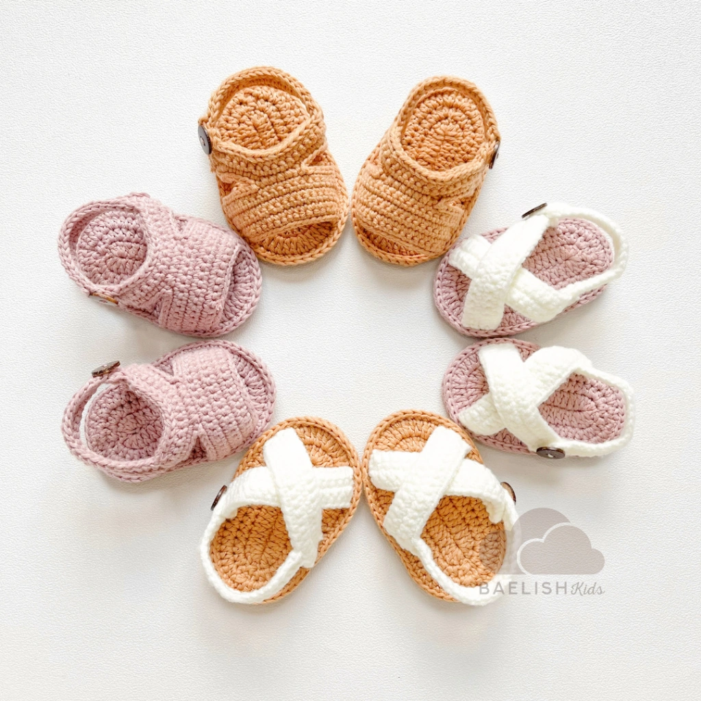 Baelish - Sandal Rajut Bayi Usia 3 - 12 Bulan Prewalker ( Sandals Perempuan / Sendal Anak Cewek )