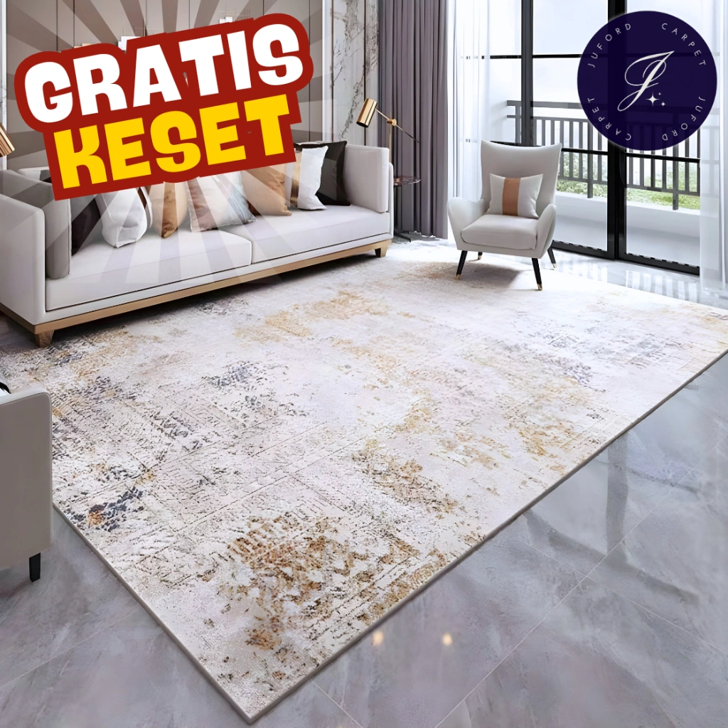 Juford Karpet Lantai Import  Turkey Super Jumbo  200x300cm Murah Ruang Tamu Anti Slip Modern