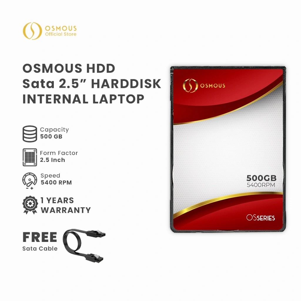 Osmous Red Hardisk HDD Internal Laptop 500GB SATA 2.5"