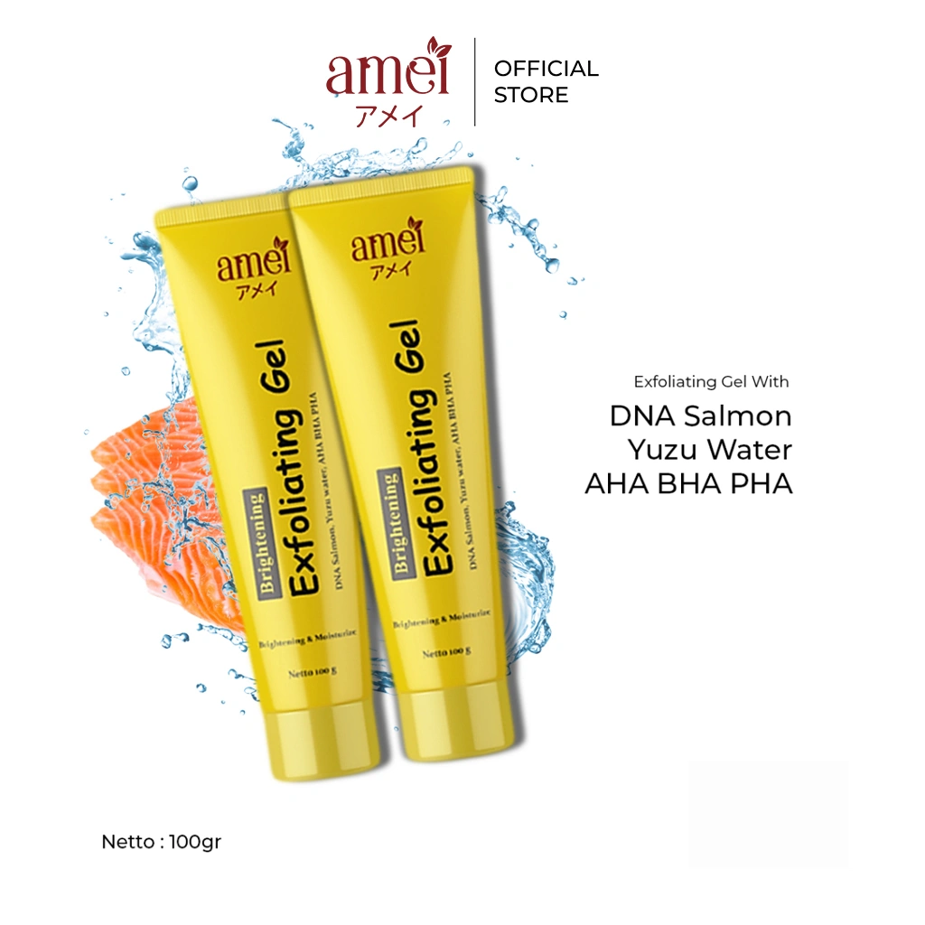Amei Exfoliating Gel Dna Salmon Memudarkan Flek Hitam Di Wajah Pemutih Wajah Dan Mengangkat Sel Kulit Mati kotoran mencerahkan