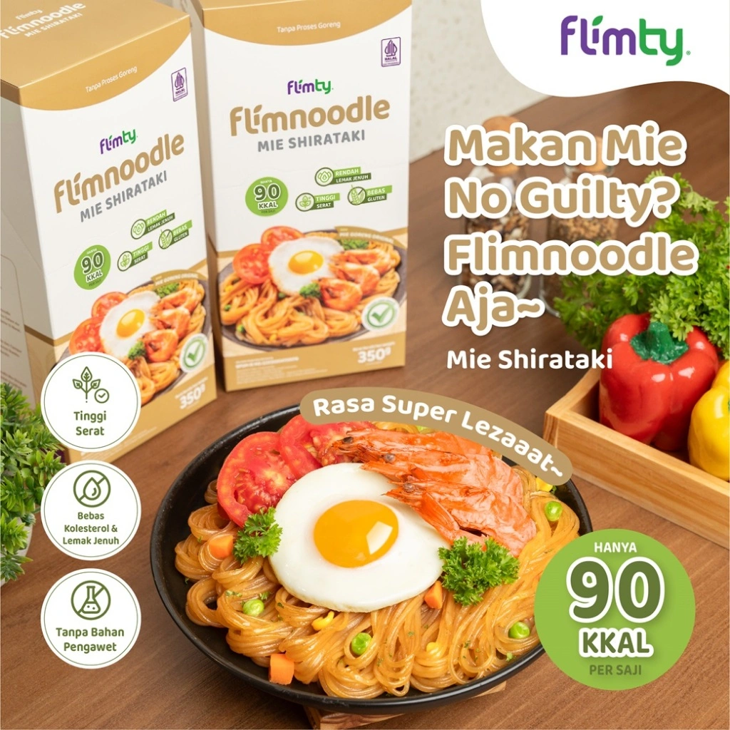 Flimnoodle Mie Shirataki (Tanpa Proses Goreng) - 1 Box (isi 5 pcs)
