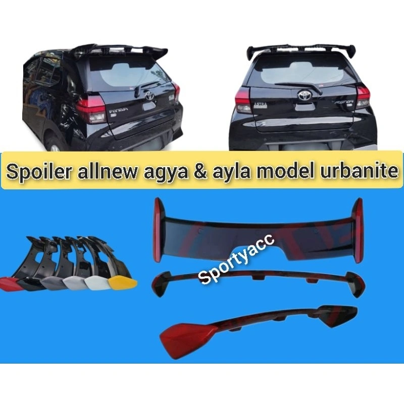 spoiler allnew agya dan ayla 2023 model urbanite khusus yg sudah ada spoiler bawaan