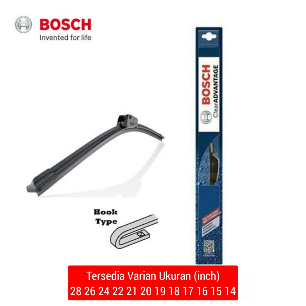 Wiper Mobil Bosch Advantage CLEAR Original wiper depan (harga satuan) Ukuran Lengkap di Varian