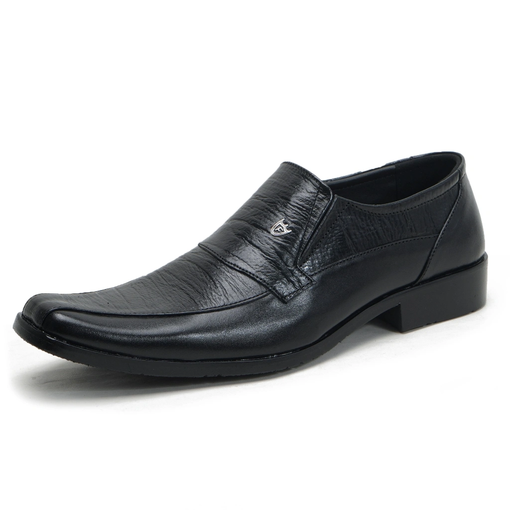 Sepatu Pantofel Pria Kulit Asli/ Sepatu Formal Kerja Kantor Hitam 014HT MURAH