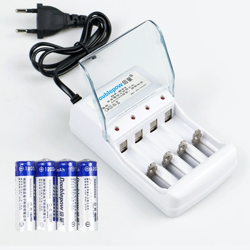 Charger batre AA / AAA Bonus Baterai Cas 4 pcs AA 1200 Mah Doublepow