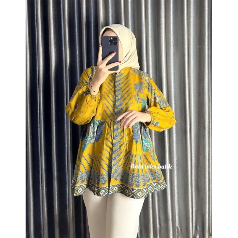 BAJU BATIK WANITA MODERN MONALISA GENES M,L,XL asli PEKALONGAN