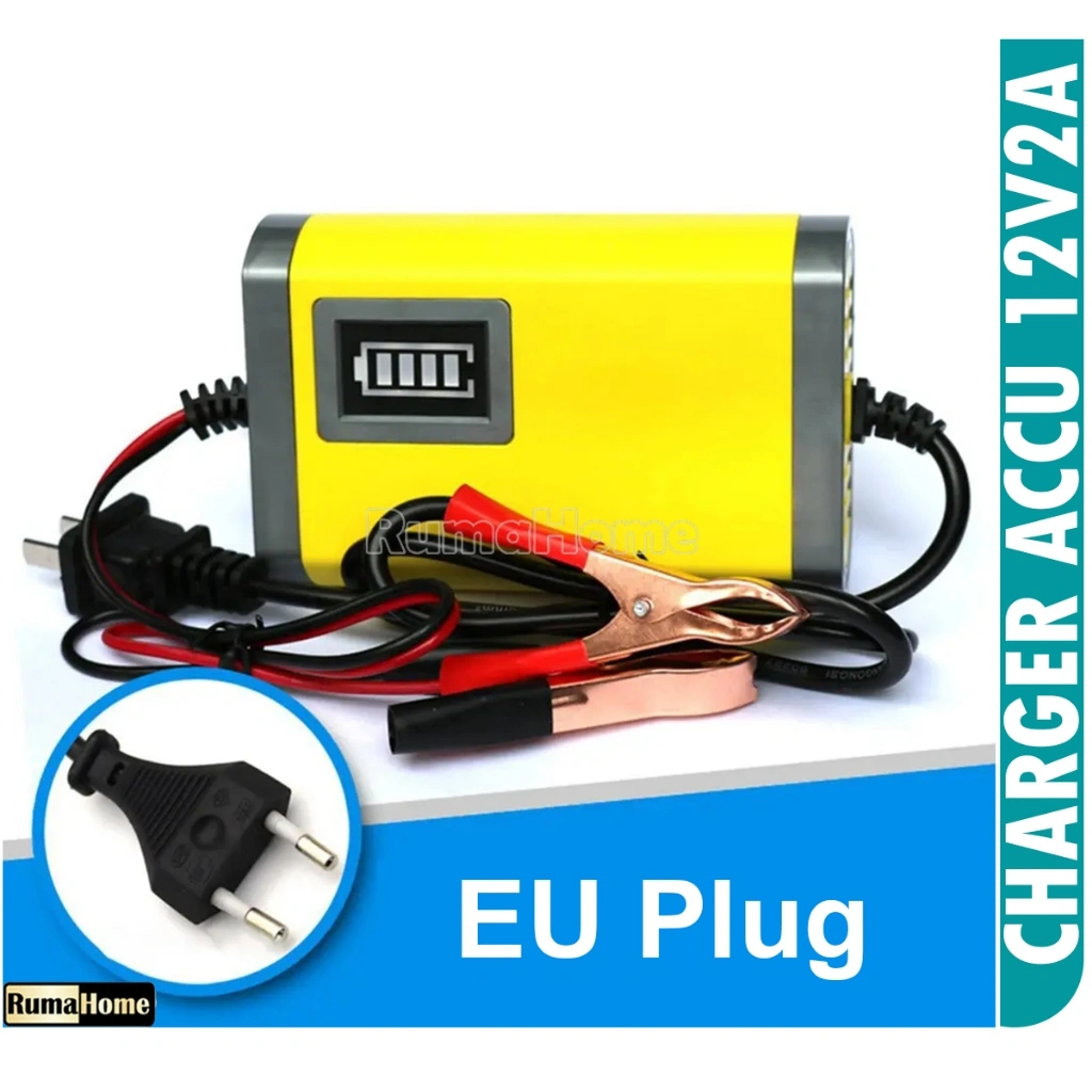 Cas Aki Motor Garansi 1 Tahun / Charger Aki Accu 12 Volt/ Charger Aki Motor 12v/2a