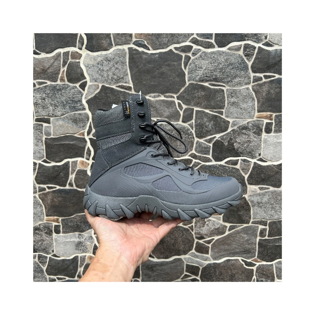 Sepatu Tactical Combat Boots PDL ARMORY ELITE TINGGI 8 Inci Sepatu Gunung Warna Abu-Abu / Gray