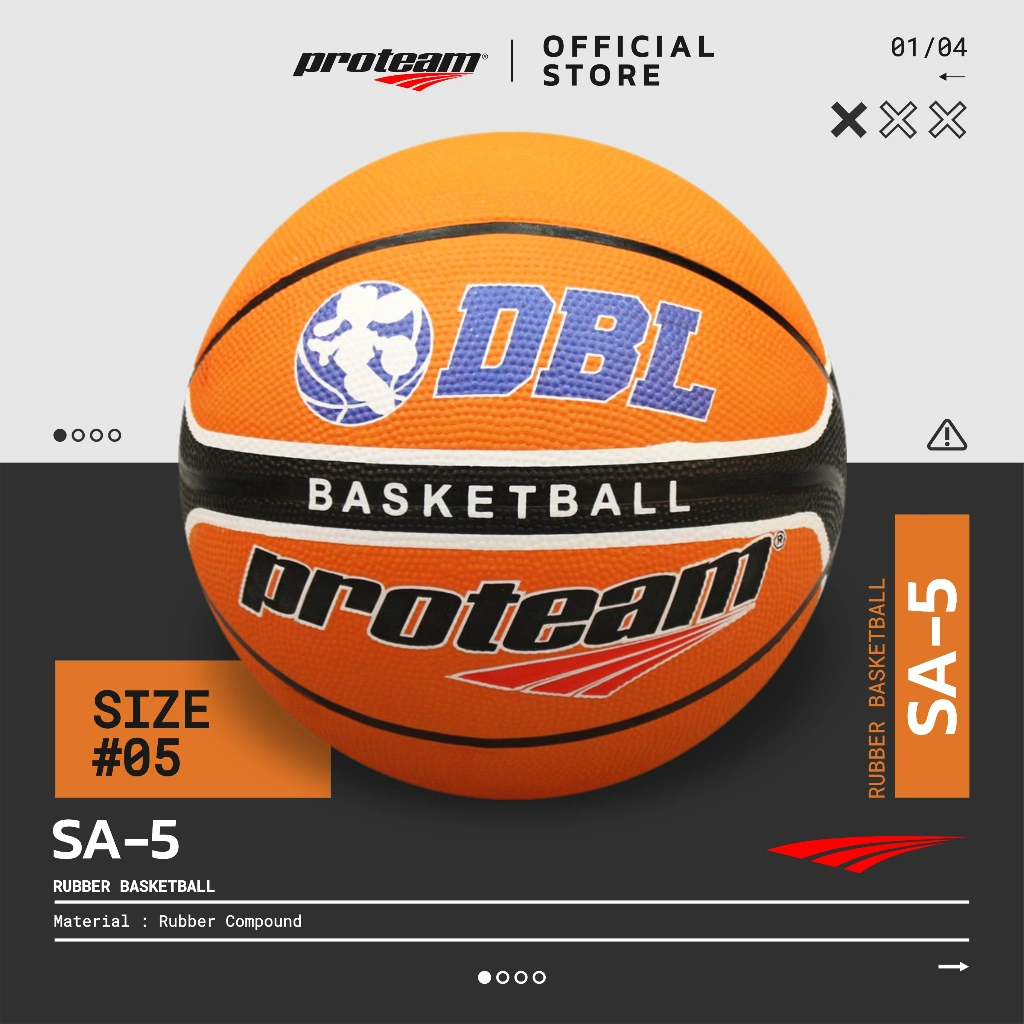 Bola Olahraga Basket Ball DBL Proteam Size 5 Kids Indoor Outdoor Sport Bahan Rubber Karet Type SA-5