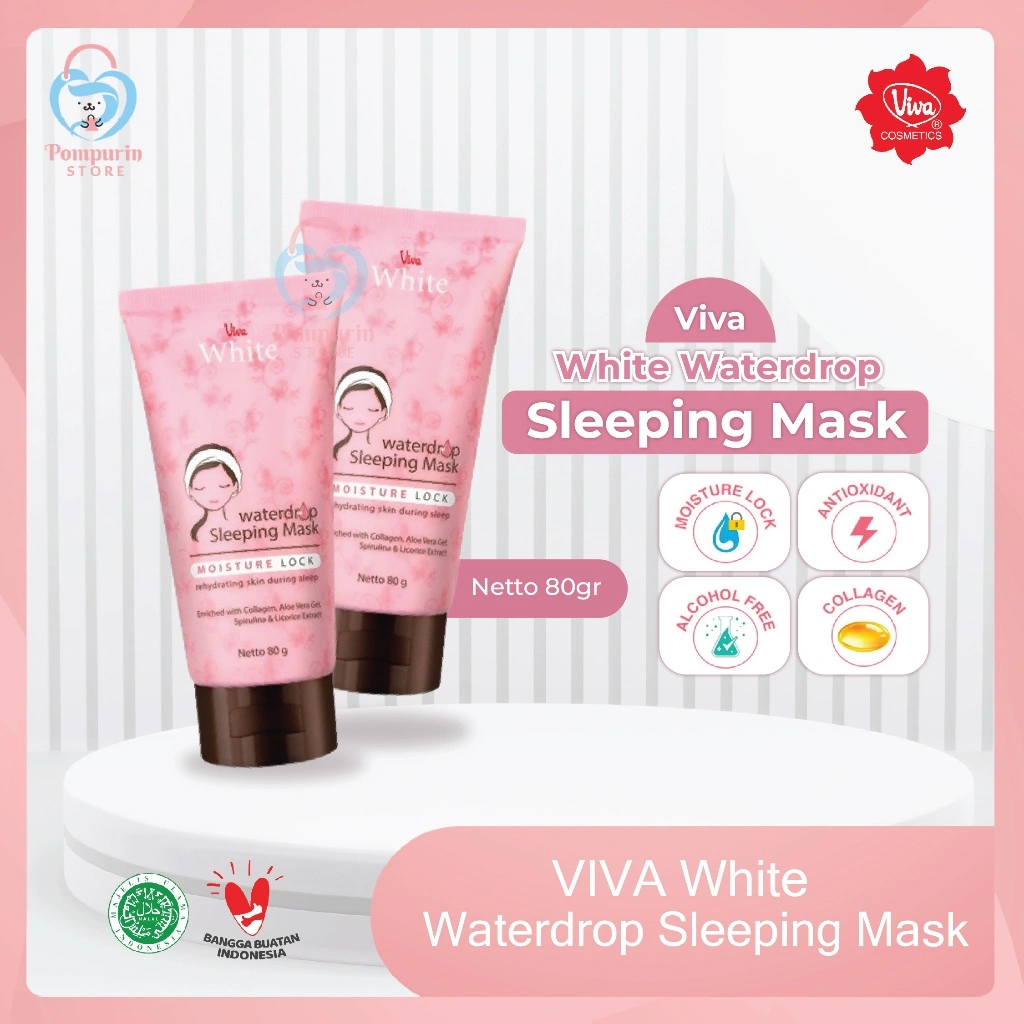 VIVA White Waterdrop Sleeping Mask Netto 80gr (White Cream) - Sleeping Mask