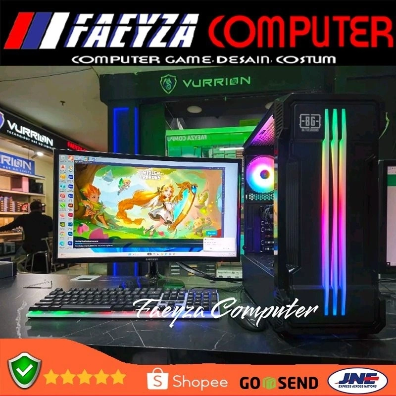 PC Gaming Lengkap intel core i7 7700 Vga NVIDIA GTX 1050Ti 4GB Ssd 256GB Lengkap LED 24 Samsung