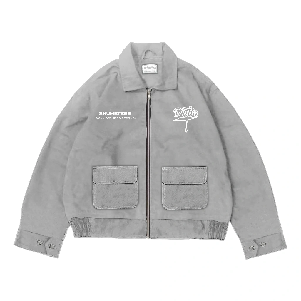 DRITTORONZIO Work Jaket Boxy - Jacket Crop "Major" unisex - Abu