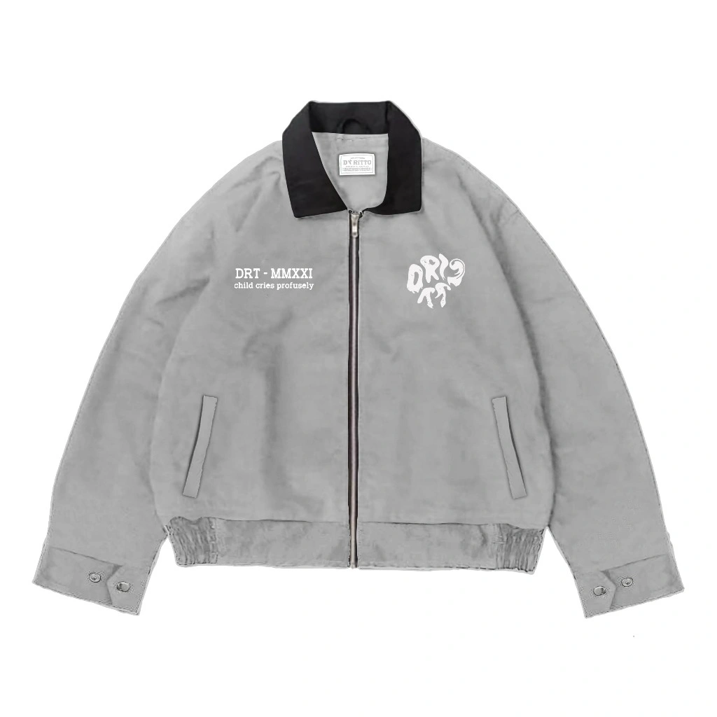 DRITTORONZIO Work Jaket Boxy - Jacket Crop "LISCIO" unisex - Abu
