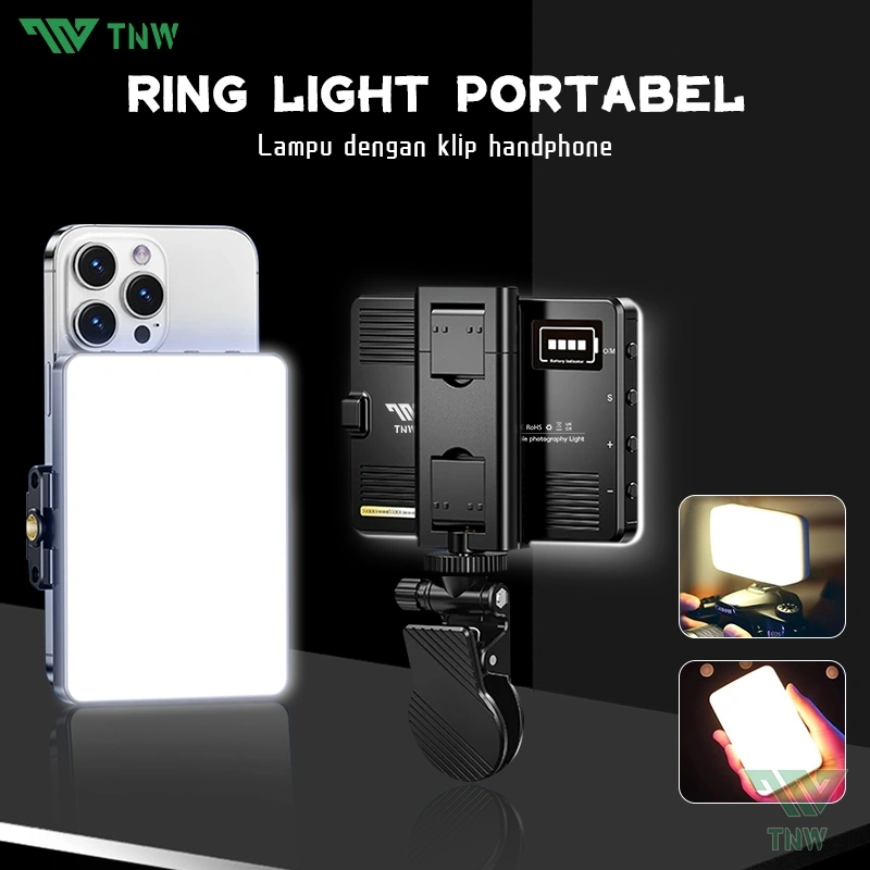 TNW D25 Selfie Light Portable Clip Mini led Light Led Video Light LAMPU FOTOGRAFI Lampu Selfie Portable LAMPU Camera Handphone Komputer