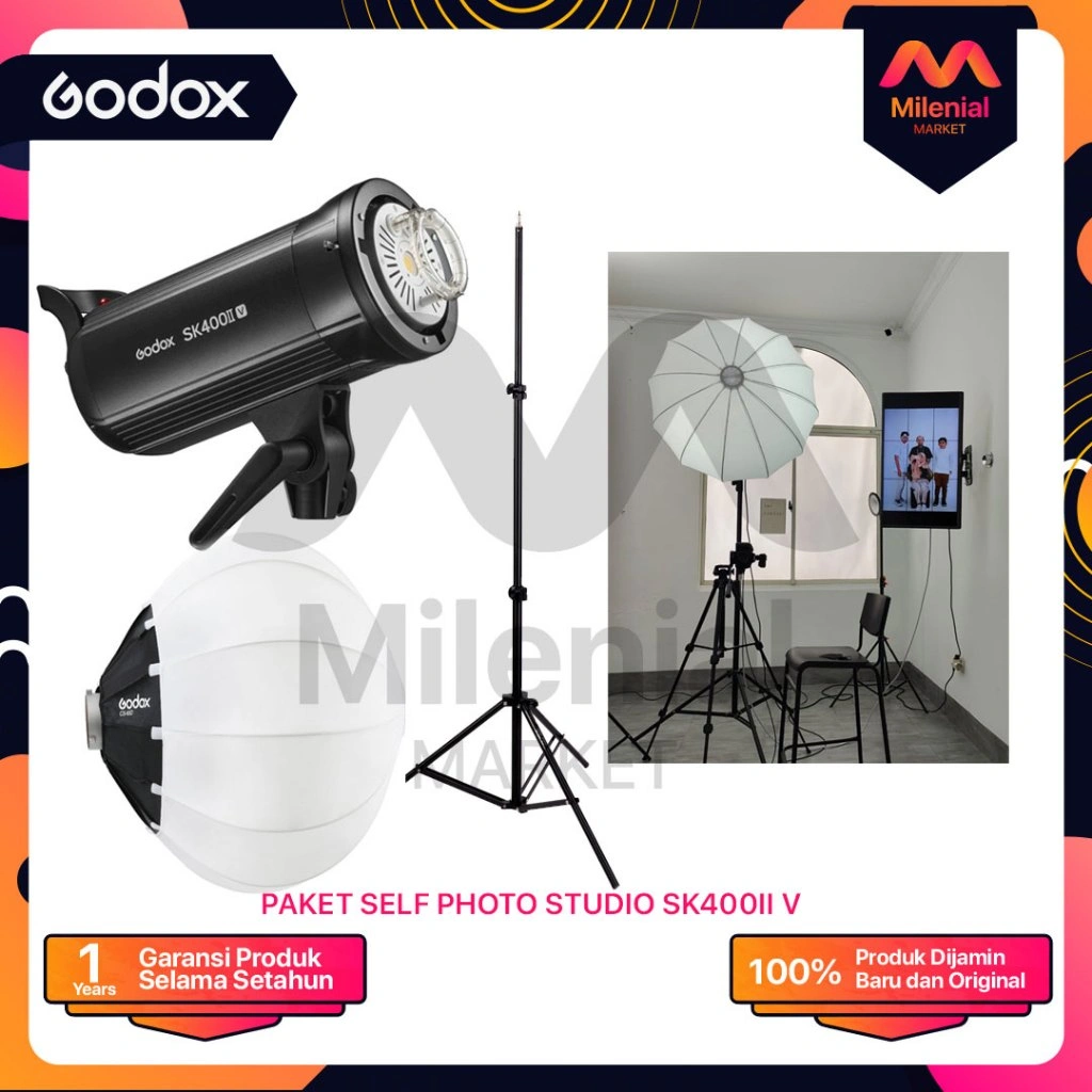 Paket Self Photo Studio with Lampu Studio Godox SK400IIV SK400II V