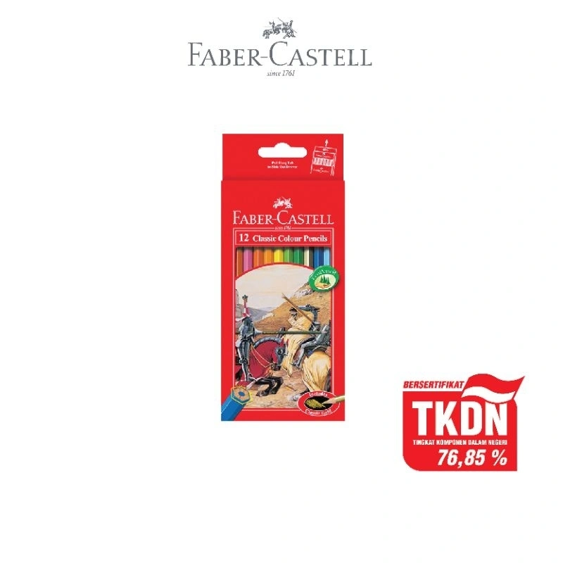 Faber-Castell Pensil Warna Classic Colour Pencil set 12 Panjang