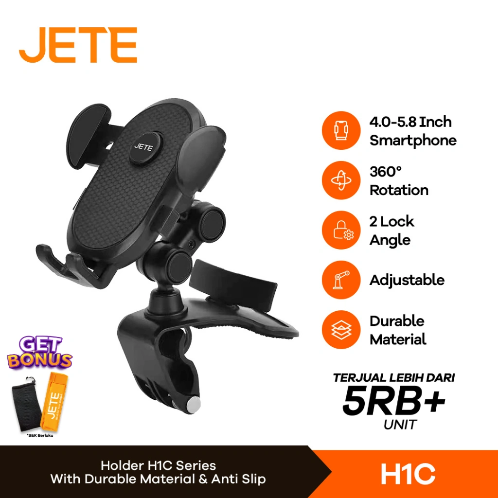 Holder HP Mobil Car Holder JETE H1C Holder Jepit - Original
