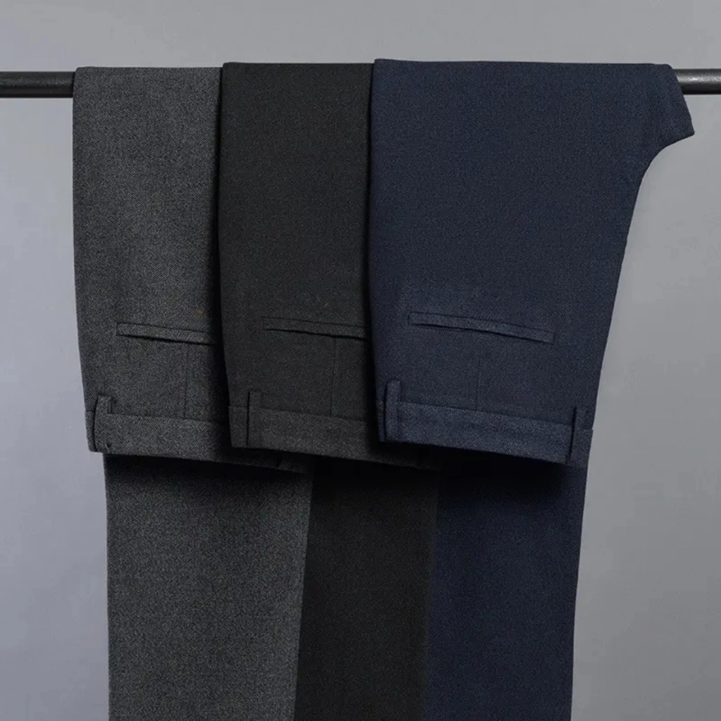 MALLVOSE - Celana Pria Formal Bahan Premium Navy Black Dark Grey Light Grey Slimfit