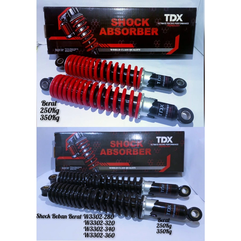 Shockbrreaker TDX Shockbreaker Belakang Bebek Shockbreaker 250kg 350kg Ukuran 280 Mm 340 Mm Universal Semua Motor