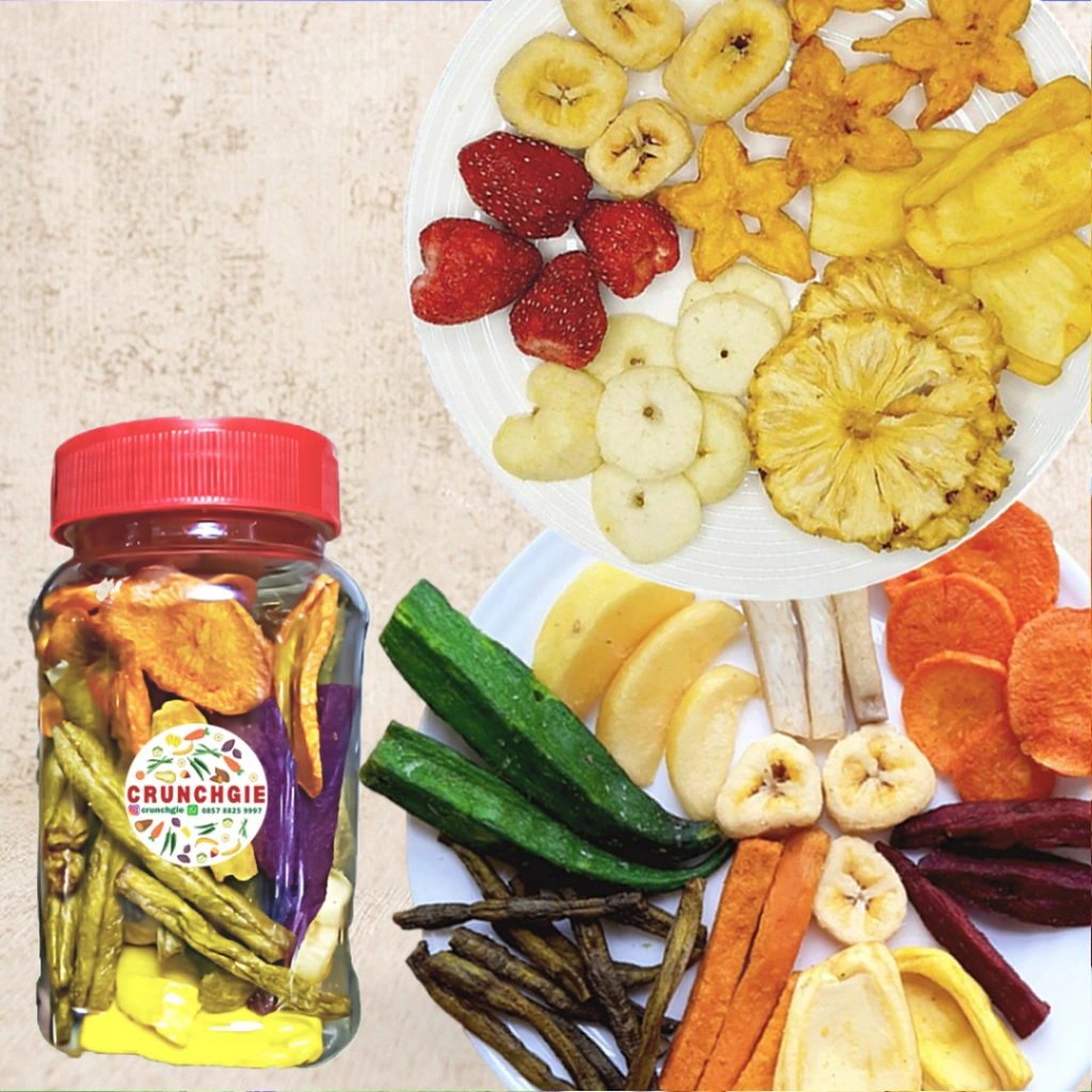 65gr Cemilan Buah Sayur Murni Renyah | Freeze Dried Vacuum Fried | Buah Asli | Sayur Asli | Buah Kering | Keripik Strawberry Freeze Dried | Keripik Bawang | Kripik Buah | Mix Buah Toples | Snack Sehat | Cemilan Kering | Keripik Buah Keripik Sayur