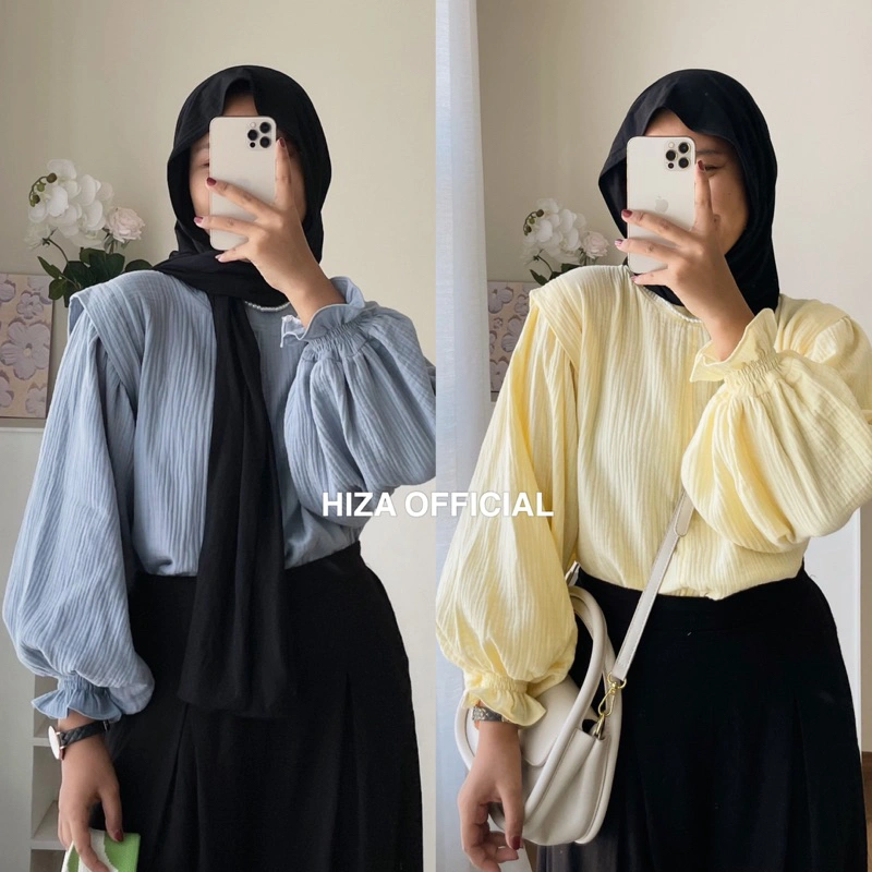 HIZA - YUMNA Fluffy Blouse | Blouse Wanita Casual | Korean Style