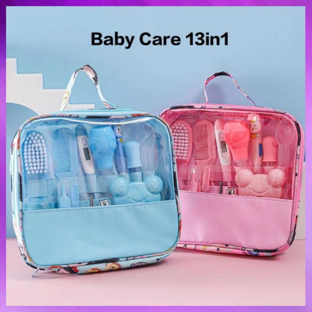 Jhonweis Peralatan Bayi Care Kit 13PCS Potong Gunting Kuku Sisir Rambut Babycare Cukur Perawatan Baru Lahir Kado Health Care Thermometer Kit Set 13in1 Cutting Nail baby perlengkapan Unisex Carekit Unisex Health-Kids Grooming Set Maternal Infant