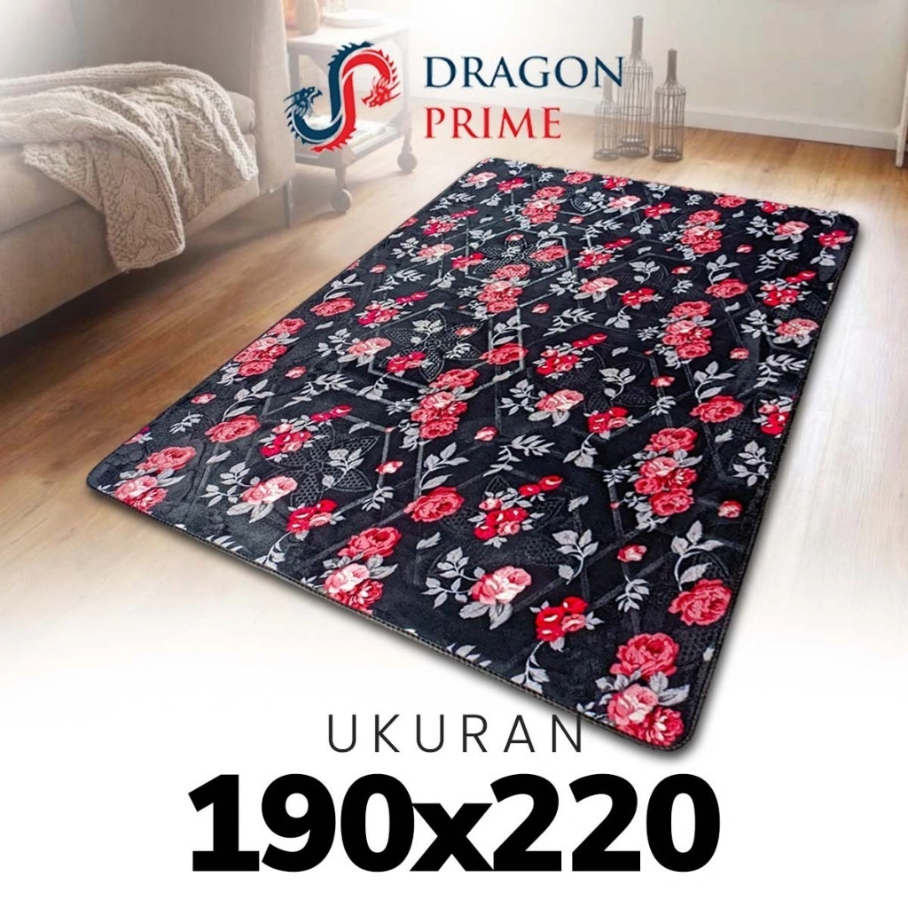 [CSG x Santele] Karpet 190X220 Malaysia Dragon Prime Tebal, Lembut, Halus, Estetik Termurah - Full Motif