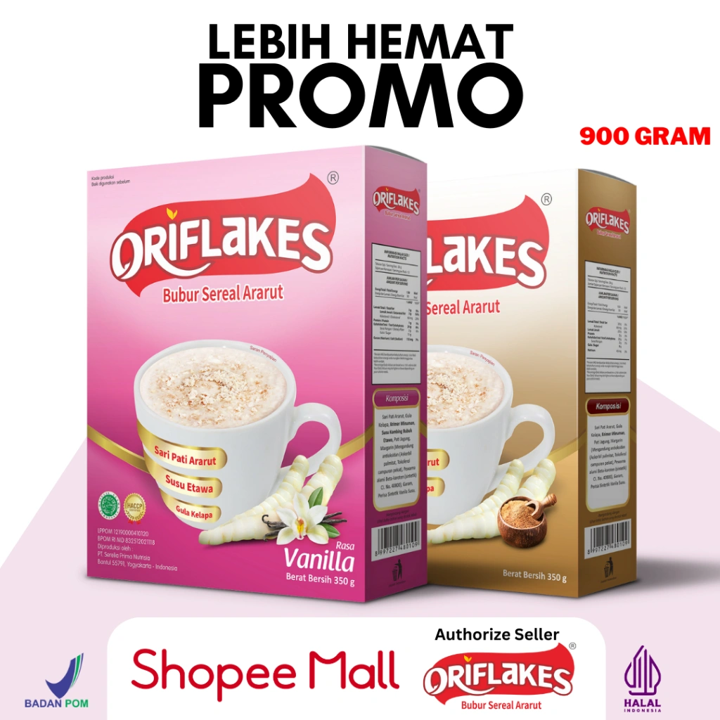 Oriflakes Gastro Sereal Umbi Garut dan Susu Ettawa Herbal untuk Maag dan Asam Lambung 900 GR