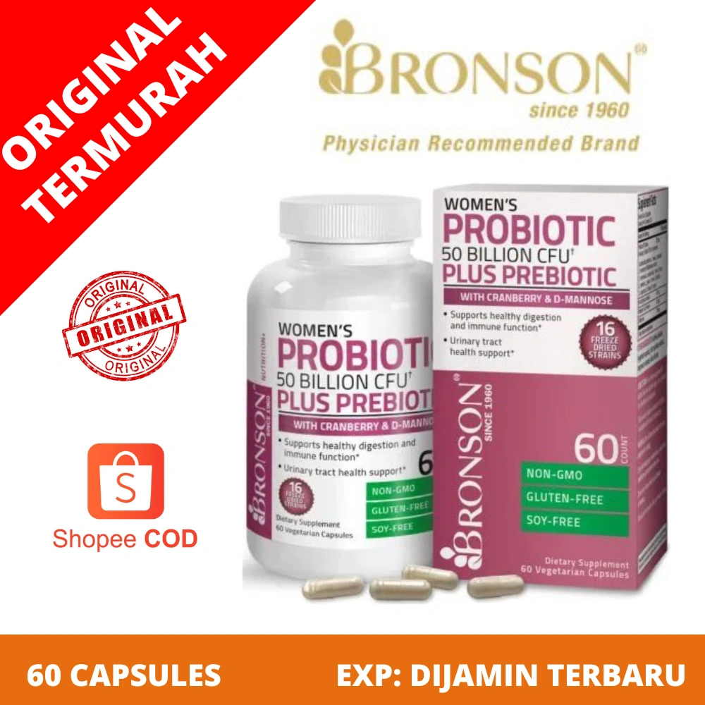 Bronson Women Probiotic Plus Prebiotic - 50 Billion CFU - 60 Vegetarian Caps