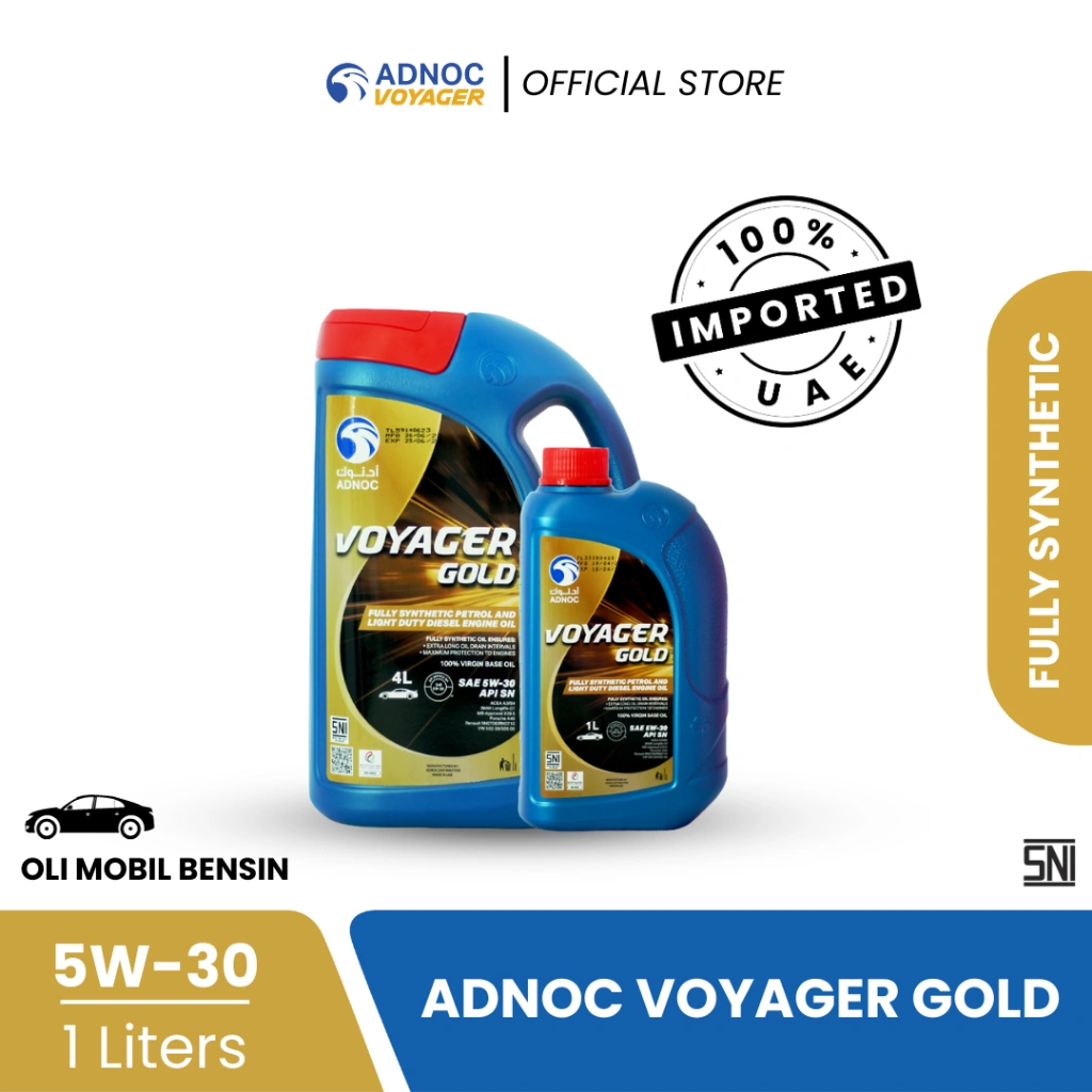 Oli Mobil Bensin ADNOC Voyager Gold 5W30 Fully Synthetic (1L)