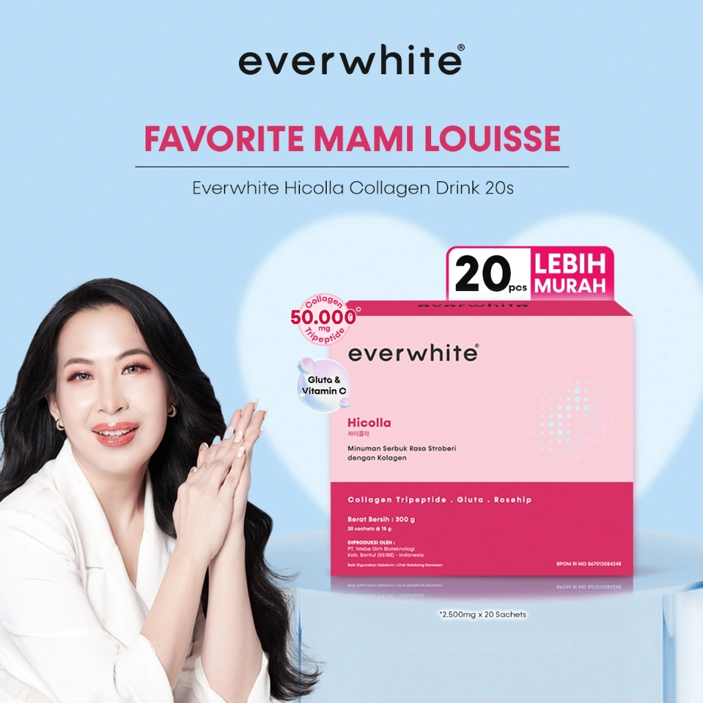 Special Live Louissescarlet - Everwhite Hicolla Minuman Kolagen Pencerah Kulit Isi 20s - Collagen Drink