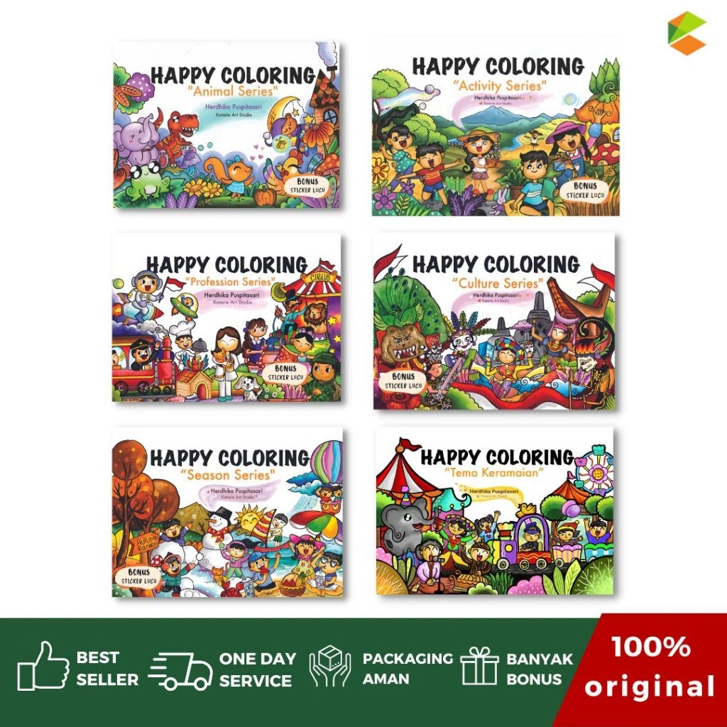 CKLIK MEDIA - Buku Mewarnai - Seri Happy Coloring - Buku Anak