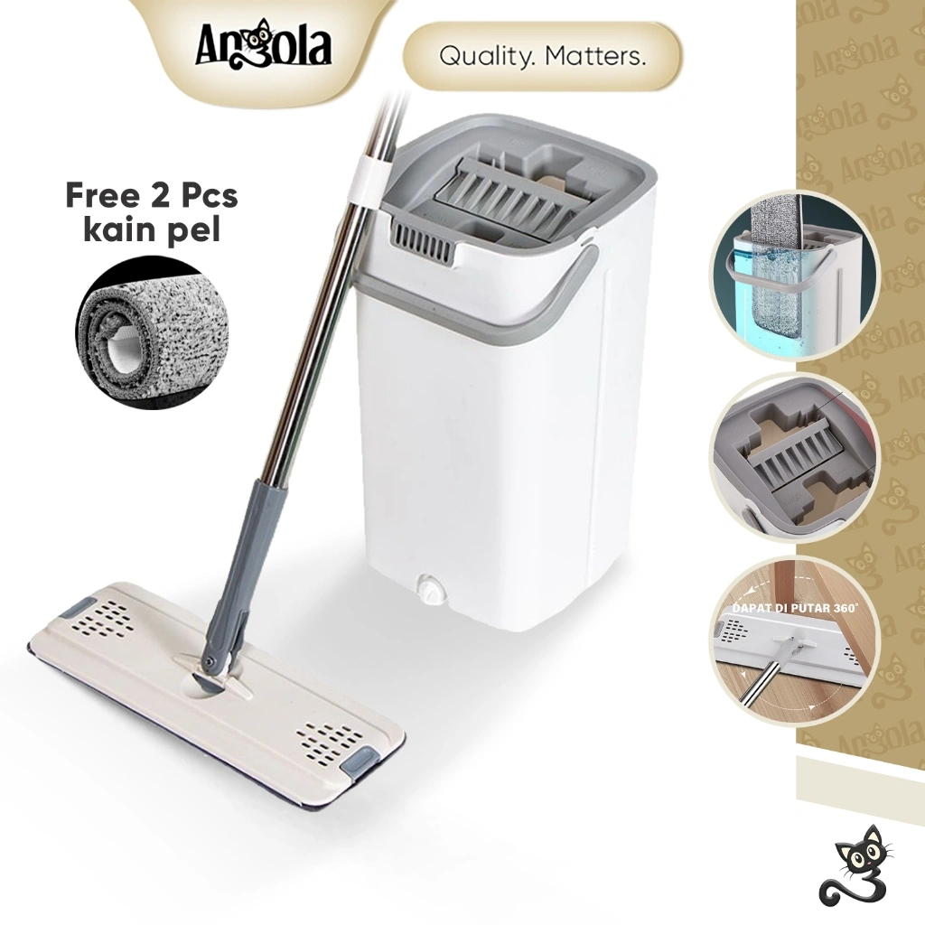 ANGOLA Alat Pel Lantai D40 Alat Pembersih Tanpa Bilas Tangan