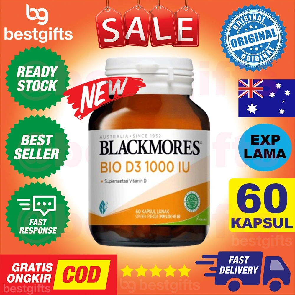 BLACKMORES VITAMIN D3 1000 IU // BIO D3 VIT D 1000IU ANTIOKSIDAN SENDI TULANG DAYA TAHAN IMUN TUBUH 60 KAPSUL