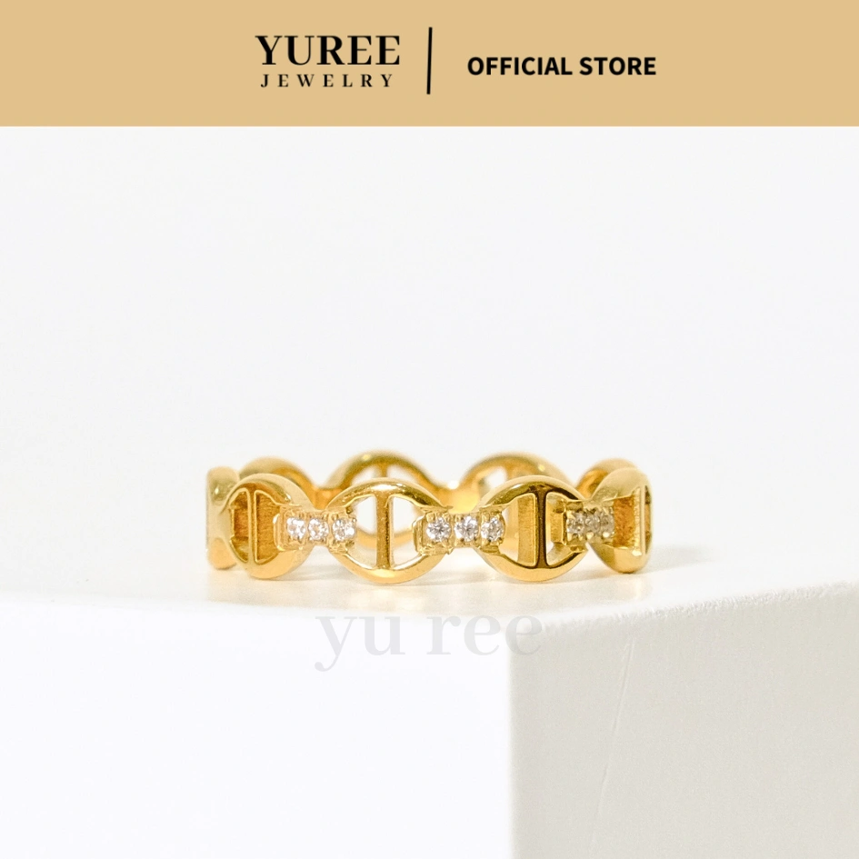 YUREE • Hera Ring • Perhiasan Cincin Permata Titanium • Cincin Stainless Steel • Cincin Wanita Anti Hitam Anti Karat Aesthetic Korean Style Elegan Simple Mewah
