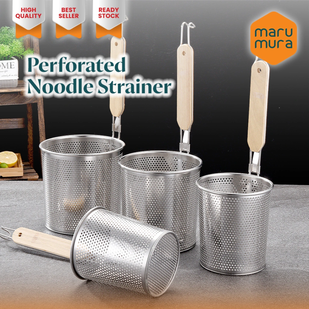 Marumura Perforated Noodle Strainer Stainless | Saringan Mie | Saringan Pasta Serbaguna