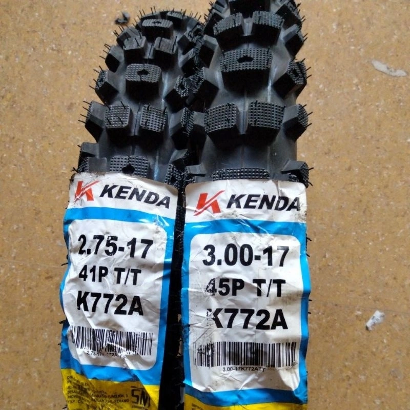 Ban Luar Trail KENDA Cross Ring 17 3.00-17 2.75-17 2.50-17 90/100-17 K772A K 772A 772 K772 A K785 MOTOCROSS Tube Type Motor Moto Cross Bebek Tril Trial 300 275 250 90/100 Ring17 Bisa Ban Set Depan Belakang Sepasang Satuan Tubetype Original Ori