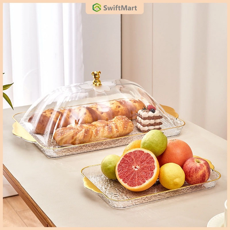 【Ready】Kotak Roti dan Kue Tempat Penyimpanan Roti Wadah Saji Nampan Roti / Kue Kotak Roti Aesthetic Tempat Saji Dengan Tutup