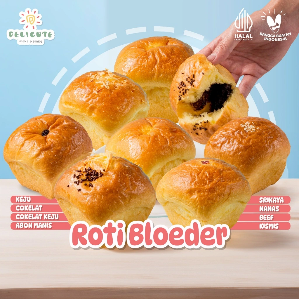 ROTI BLOEDER DELICUTE - PAKET ISI 6 PCS (MIX RASA)