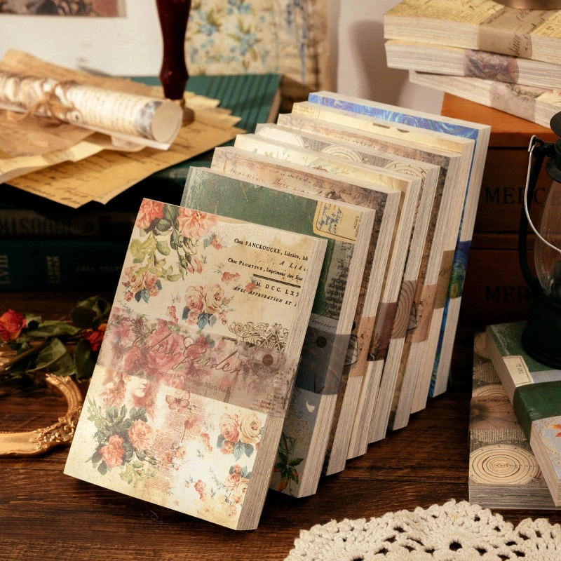 [ MAPLESOL ] D02 100 LEMBAR AESTHETIC DECO PAPER VINTAGE RETRO SCRAPBOOK / JOURNALING KIT / KERTAS DECO 100 Lembar Vintage Junk Journal Scrapbook