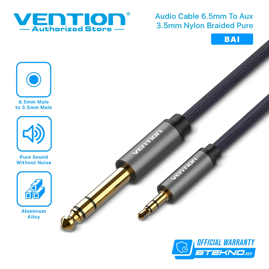 Vention BAI Kabel Audio 6.5mm to Aux 3.5mm Nylon Braided Pure Hifi