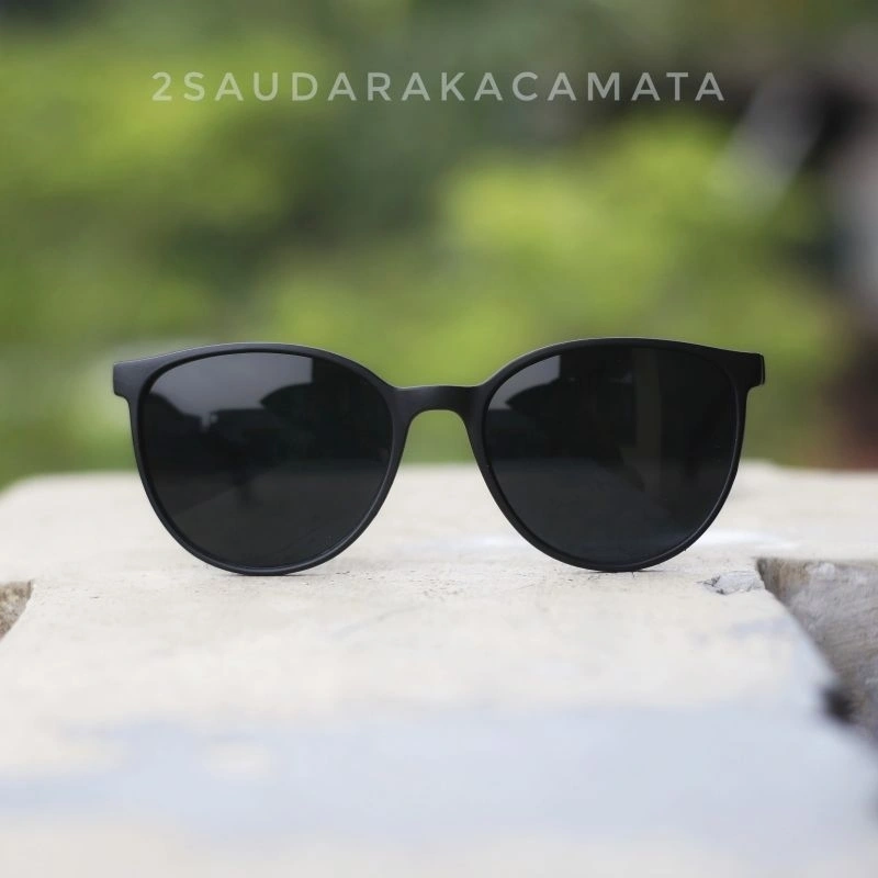 Kacamata Oval Cat Eye Hitam Sunglasses Vintage Anti Uv400 3014