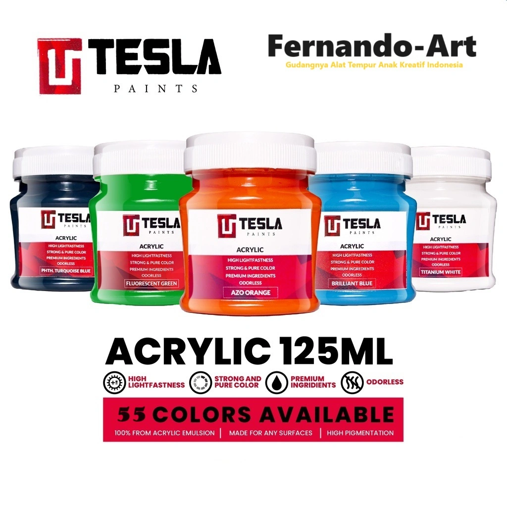 Acrylic Tesla Paint @125ml Part 1 / Cat Akrilik Tesla @125ml