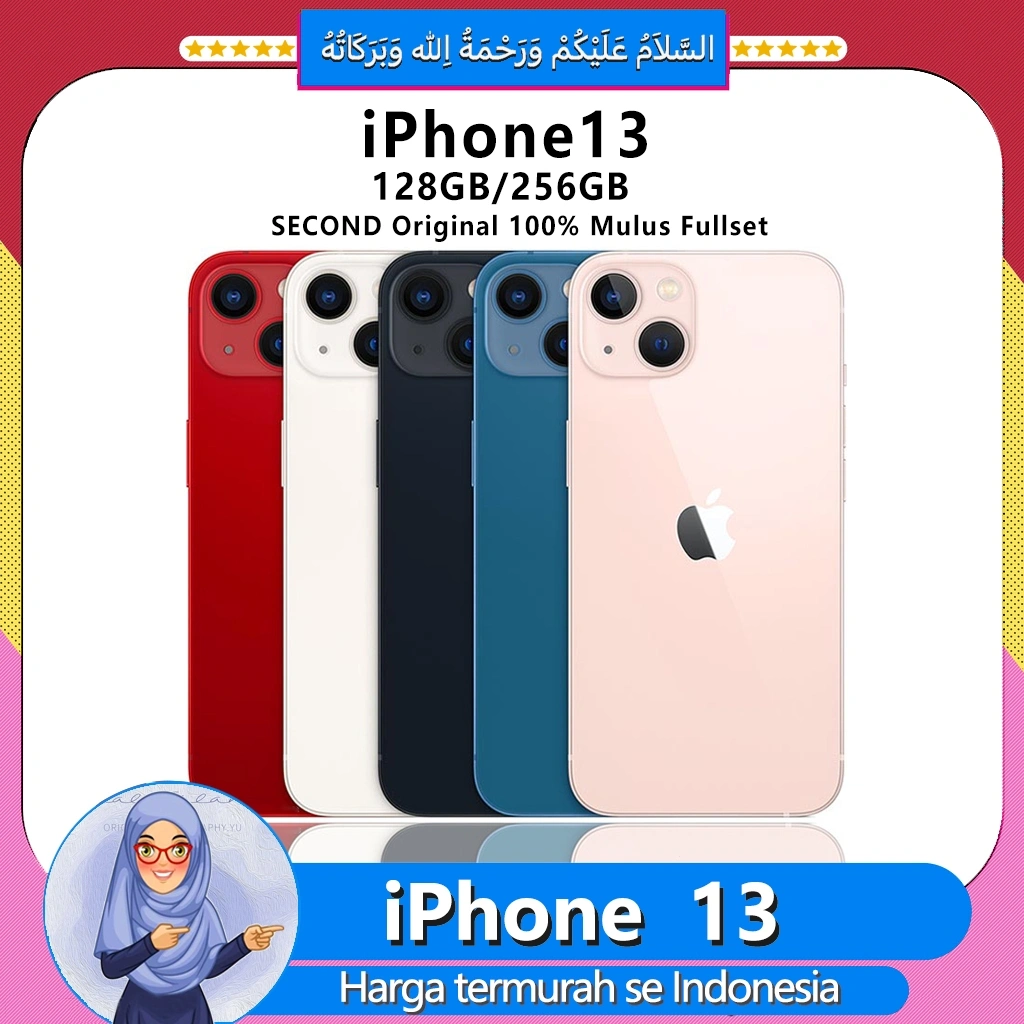 iPhone 13 128GB 256GB 512GB Second BEKAS ORIGINAL 100% MULUS 13 NORMAL FULLSET