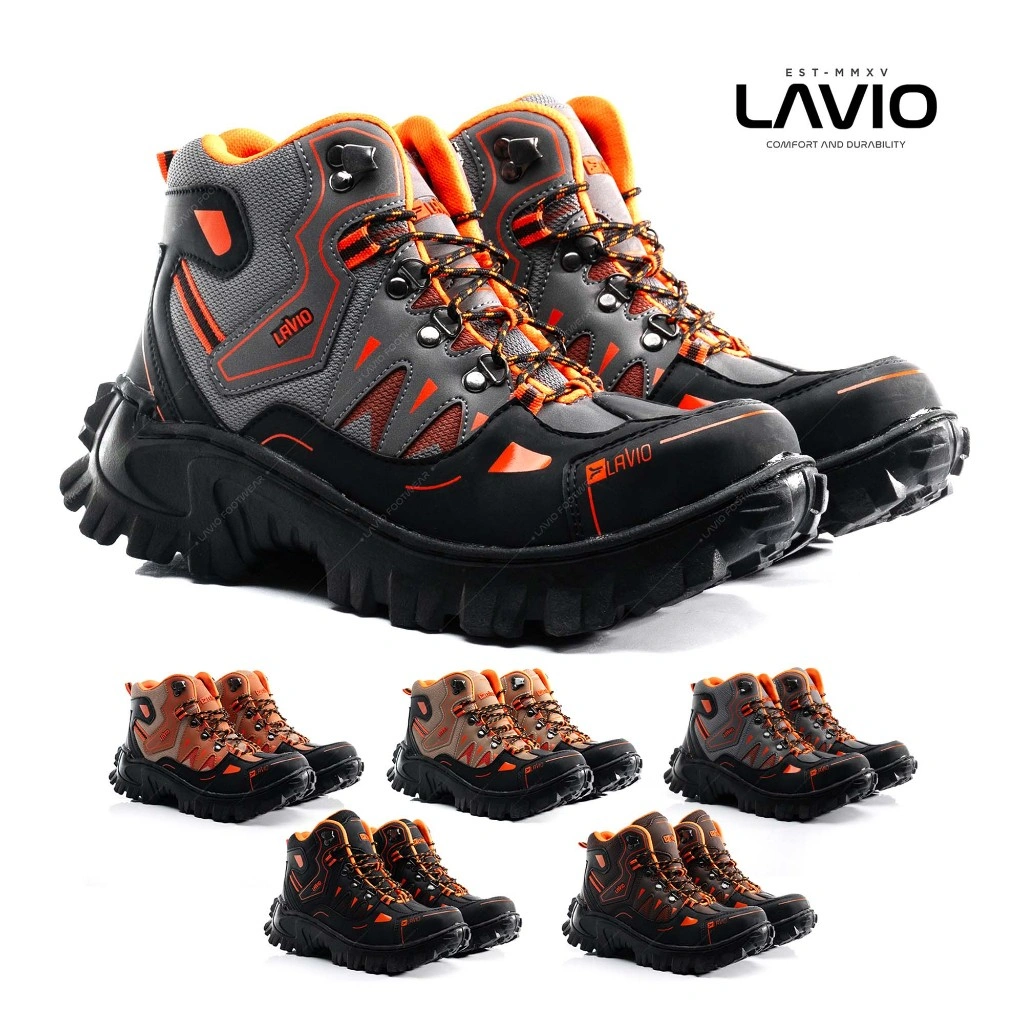 Lavio Sepatu Pria Boots Safety High Kerja Proyek Gunung Hiking Trekking Touring Gradient Original Best Seller