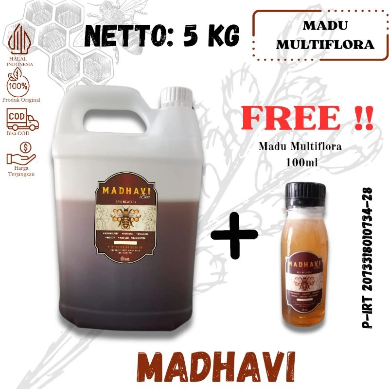 MADU MULTIFLORA 5KG (FREE Multiflora 100ml)