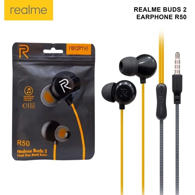 Handsfree Headset Earphone Realme Buds 2 R50 With Mic Extra Bass