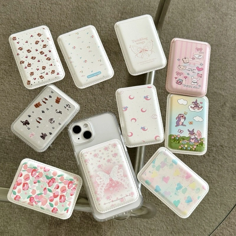 MAGSAFE Moon & Flowers Card Holder Pouch Dompet Tempat Kartu Untuk Magsafe Softcase Hardcase