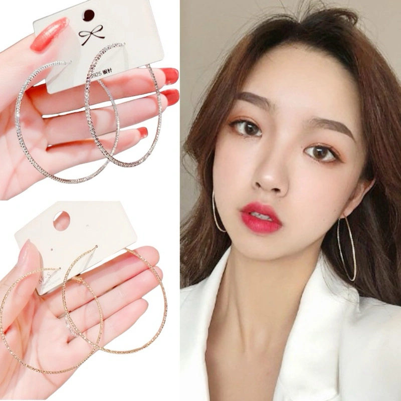 Isaac Big Hoop Earrings Anting Hoop Tusuk Bulat Lingkaran Besar Edgy Style Alloy Stud